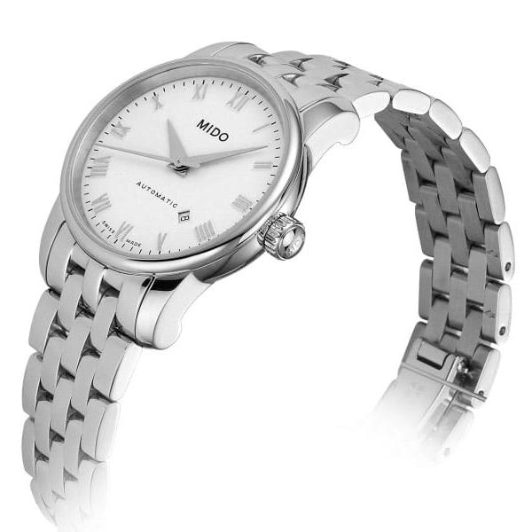 Mido Baroncelli III Automatic White Dial Silver Steel Strap Watch For Women - M7600.4.26.1 Buy Now By Mido