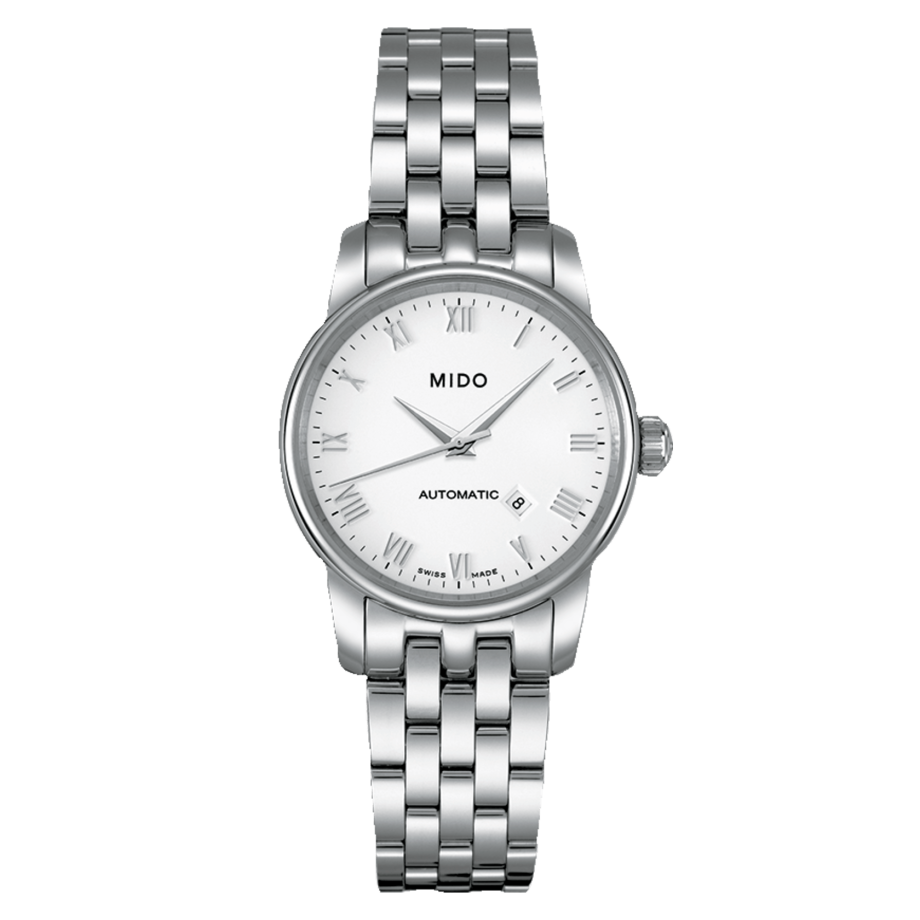 Mido Baroncelli III Automatic White Dial Silver Steel Strap Watch For Women - M7600.4.26.1 Buy Now By Mido
