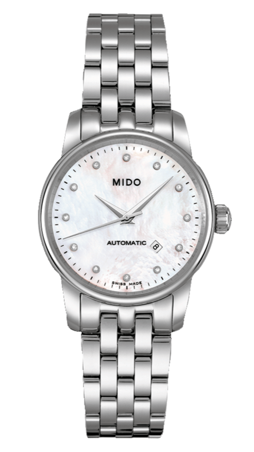 Mido Baroncelli Automatic Mother Of Pearl Dial Silver Steel Strap Watch For Women - M7600.4.69.1 Buy Now By Mido