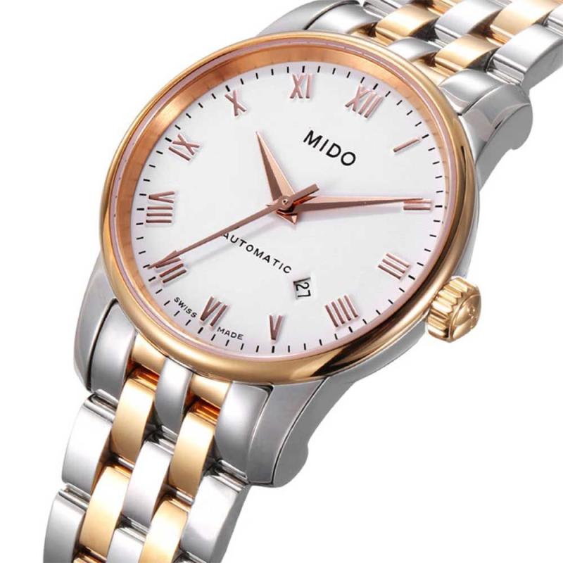 Mido Baroncelli III Automatic White Dial Two Tone Steel Strap Watch For Women - M7600.9.N6.1 Buy Now By Mido