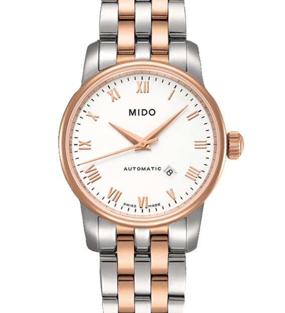 Mido Baroncelli Automatic White Dial Two Tone Steel Strap Watch For Women - M8600.9.N6.1 Buy Now By Mido