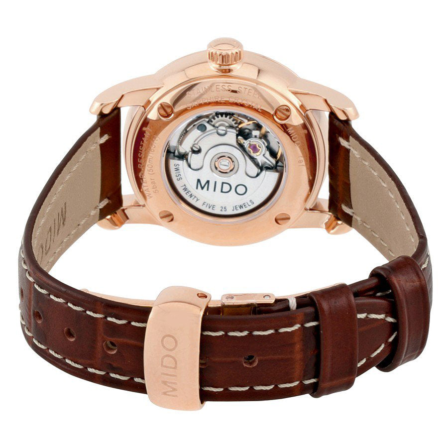 Mido Baroncelli III Automatic Silver Dial Brown Leather Strap Watch For Women - M7600.2.21.8 Buy Now By Mido