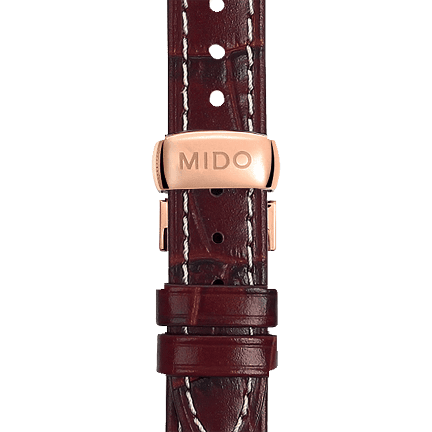 Mido Baroncelli III Automatic White Dial Brown Leather Strap Watch For Women - M7600.3.26.8 Buy Now By Mido