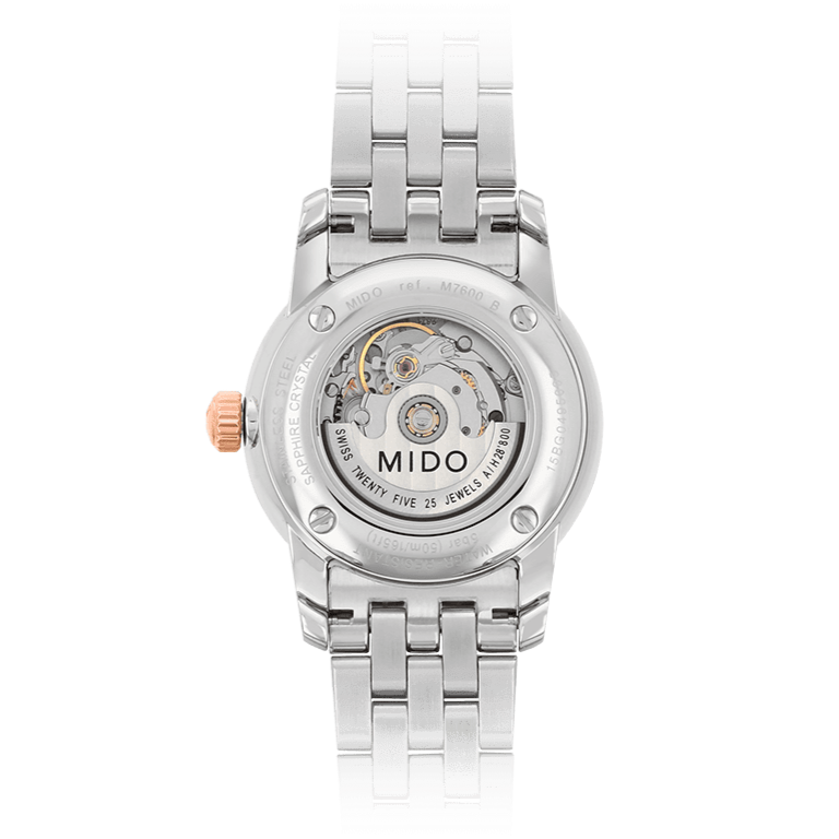 Mido Baroncelli III Automatic White Dial Two Tone Steel Strap Watch For Women - M7600.9.N6.1 Buy Now By Mido
