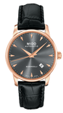 Mido Baroncelli III Automatic Grey Dial Black Leather Strap Watch For Men - M8600.3.13.4 Buy Now By Mido