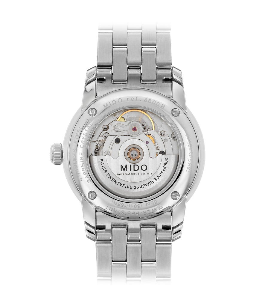 Mido Baroncelli Ii Automatic Black Dial Silver Steel Strap Watch For Men - M8600.4.18.1 Buy Now By Mido