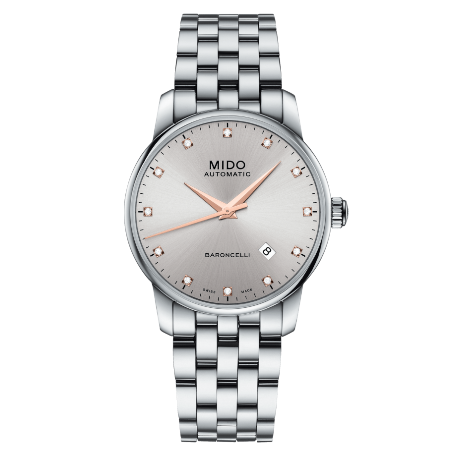 Mido Baroncelli III Automatic Silver Dial Silver Steel Strap Watch For Men - M8600.4.67.1 Buy Now By Mido