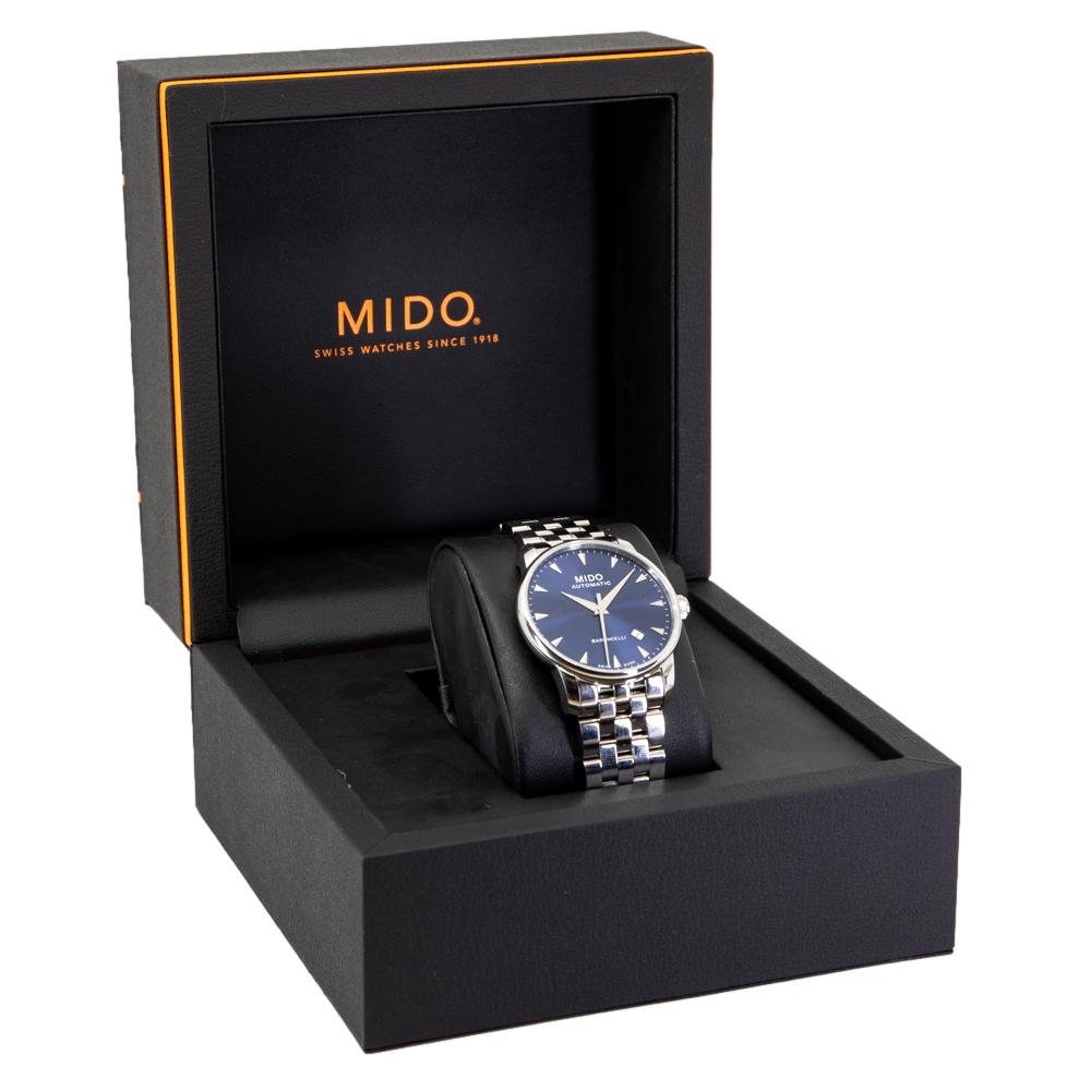 Mido Baroncelli II Automatic Blue Dial Silver Steel Strap Watch For Men - M8600.4.15.1 Buy Now By Mido