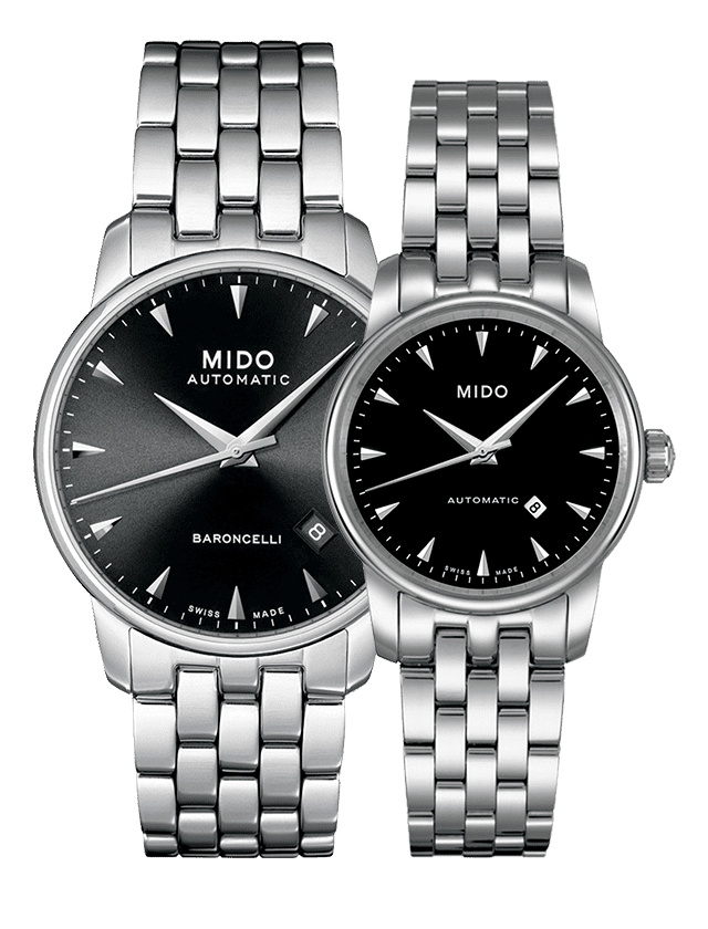 Mido Baroncelli Ii Automatic Black Dial Silver Steel Strap Watch For Men - M8600.4.18.1 Buy Now By Mido
