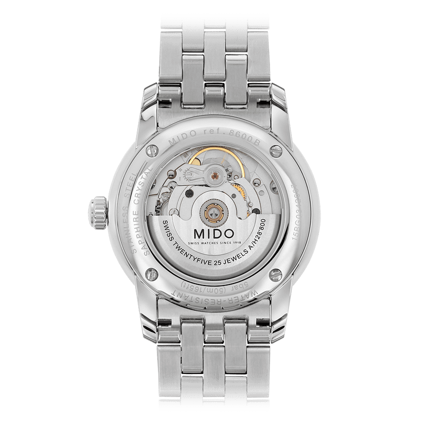 Mido Baroncelli III Automatic Silver Dial Silver Steel Strap Watch For Men - M8600.4.21.1 Buy Now By Mido