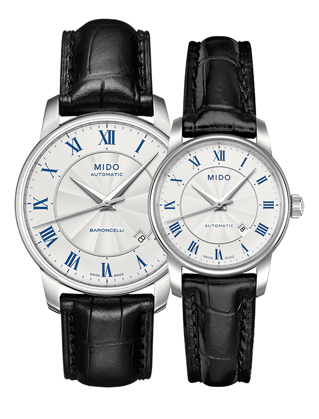 Mido Baroncelli III Automatic Silver Dial Black Leather Strap Watch For Women - M7600.4.21.4 Buy Now By Mido