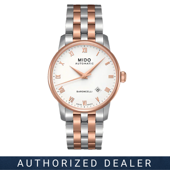 Mido Baroncelli Automatic White Dial Two Tone Steel Strap Watch For Women - M8600.9.N6.1 Buy Now By Mido