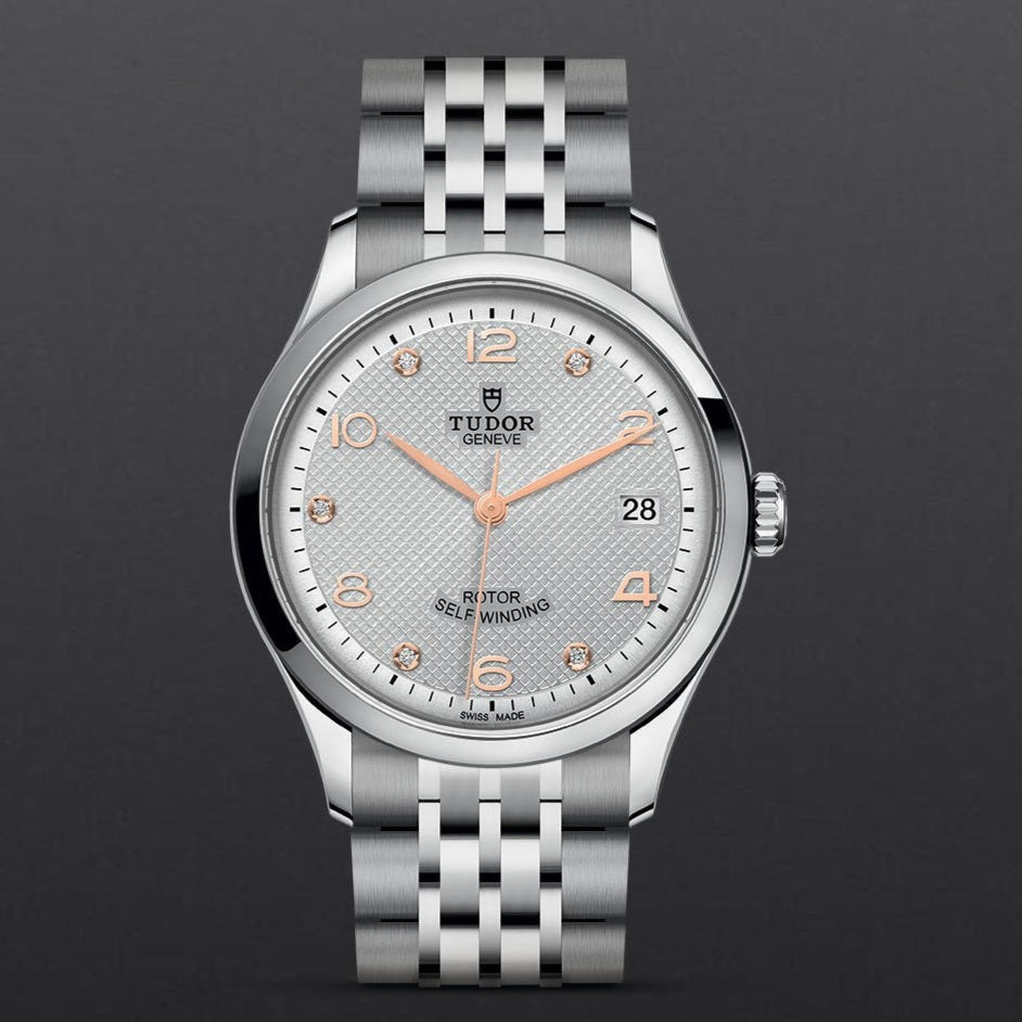 Tudor 1926 Automatic Diamonds Silver Dial Silver Steel Strap Watch for Men - M91650-0003 Buy Now By Tudor