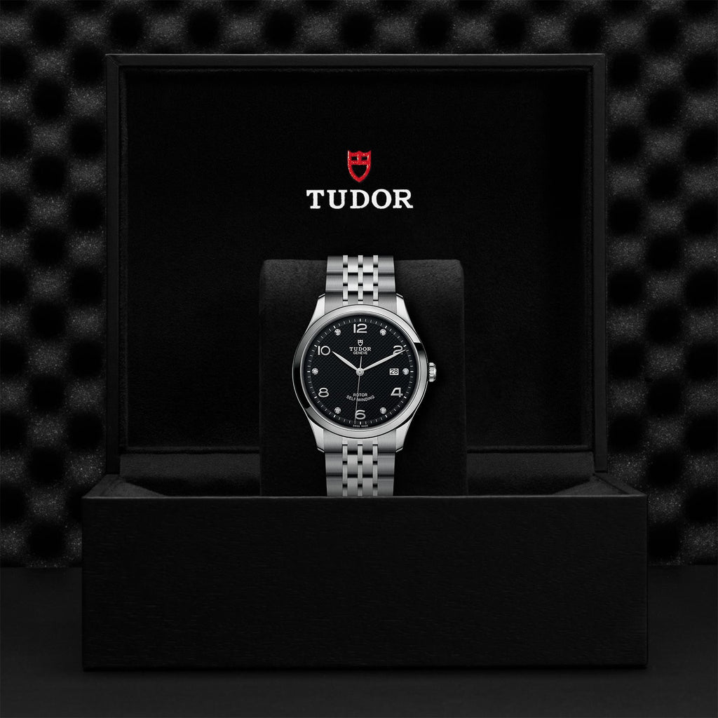 Tudor 1926 Automatic Diamonds Black Dial Silver Steel Strap Watch for Men - M91650-0004 Buy Now By Tudor