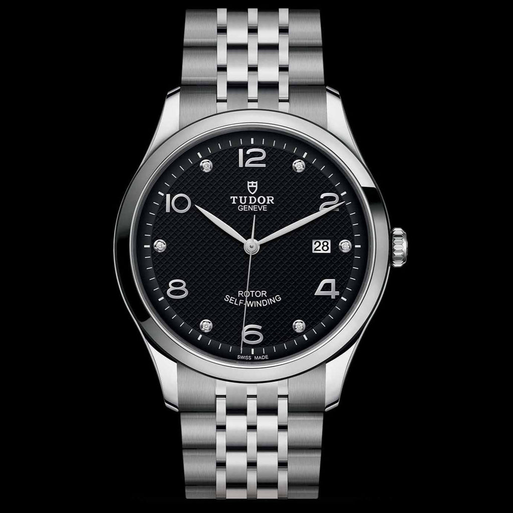 Tudor 1926 Automatic Diamonds Black Dial Silver Steel Strap Watch for Men - M91650-0004 Buy Now By Tudor