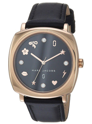 Marc Jacobs Mandy Black Dial Black Leather Strap Watch for Women - MJ1565 Buy Now By Marc Jacobs