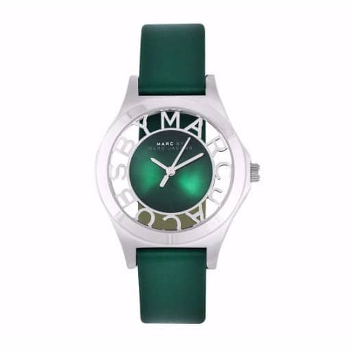 Marc Jacobs Henry Skeleton Green Dial Green Leather Strap Watch for Women - MBM1336 Buy Now By Marc Jacobs