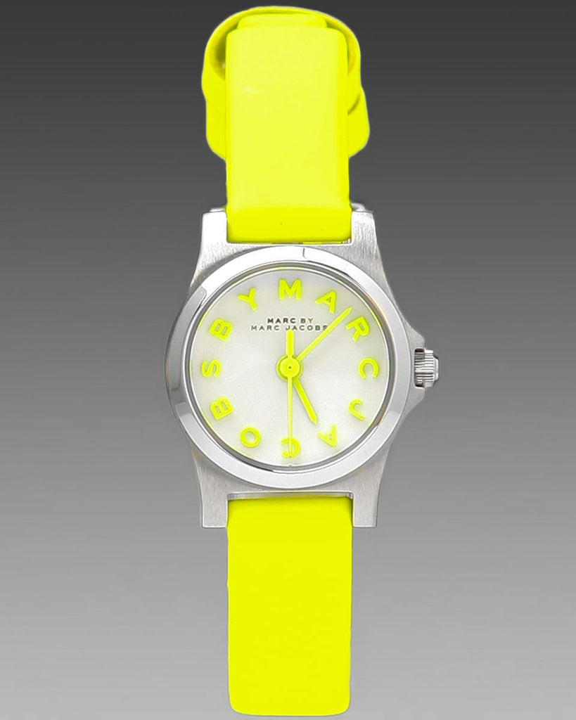 Marc Jacobs Henry White Dial Neon Yellow Rubber Strap Watch for Women - MBM1235 Buy Now By Marc Jacobs