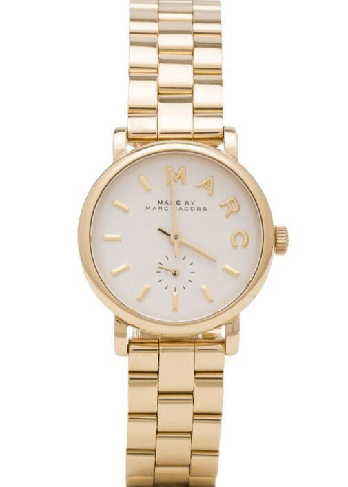 Marc Jacobs Baker White Dial Gold Steel Strap Watch for Women - MBM3247 Buy Now By Marc Jacobs