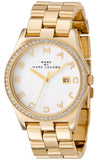 Marc Jacobs Henry Diamonds White Dial Gold Steel Strap Watch for Women - MBM3045 Buy Now By Marc Jacobs