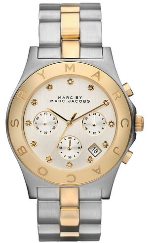 Marc Jacobs Blade Chronograph Silver Dial Two Tone Steel Strap Watch for Women - MBM3177 Buy Now By Marc Jacobs
