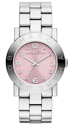 Marc Jacobs Amy Life Pink Dial Silver Steel Strap Watch for Women - MBM3300 Buy Now By Marc Jacobs