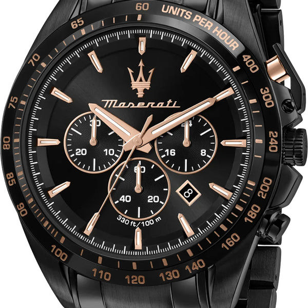 Maserati Traguardo Chronograph Black Dial Black Steel Strap Watch For Men - R8873612048 Buy Now By Maserati