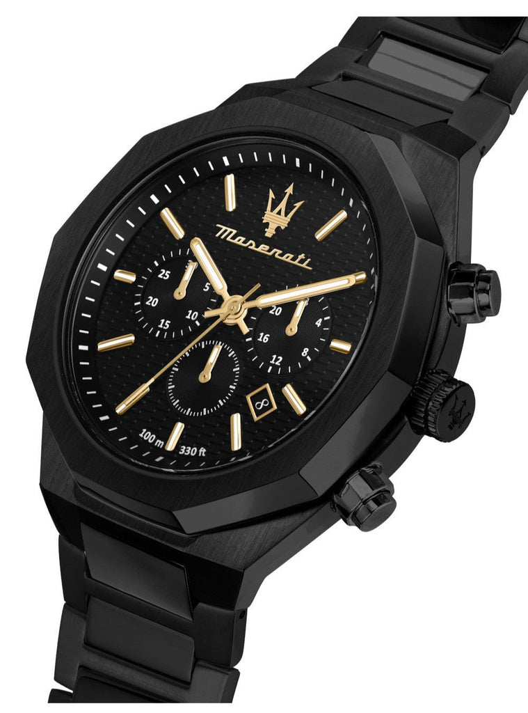 Maserati Stile Chronograph Black Dial Black Steel Strap Watch For Men - R8873642005 Buy Now By Maserati