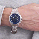 Maserati Successo Chronograph Blue Dial Silver Steel Strap Watch For Men - R8873621002 Buy Now By Maserati