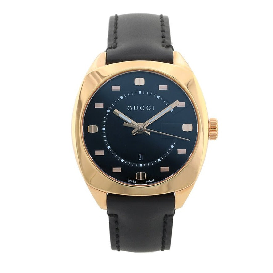 Gucci GG2570 Quartz Black Dial Black Leather Strap Watch For Women - YA142407 Buy Now By Gucci