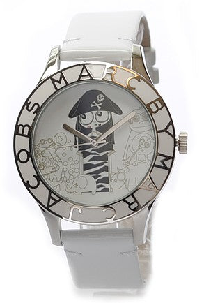 Marc Jacobs Miss Marc Pirate White Dial White Leather Strap Watch for Women - MBM1146 Buy Now By Marc Jacobs