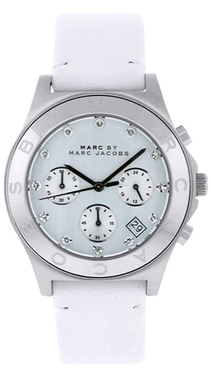 Marc Jacobs Blade White Dial White Leather Strap Watch for Women - MBM1187 Buy Now By Marc Jacobs