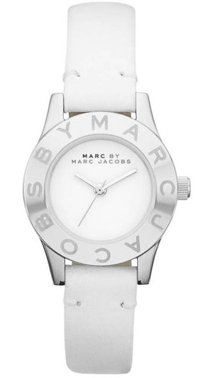 Marc Jacobs Mini Blade White Dial White Leather Strap Watch for Women - MBM1206 Buy Now By Marc Jacobs