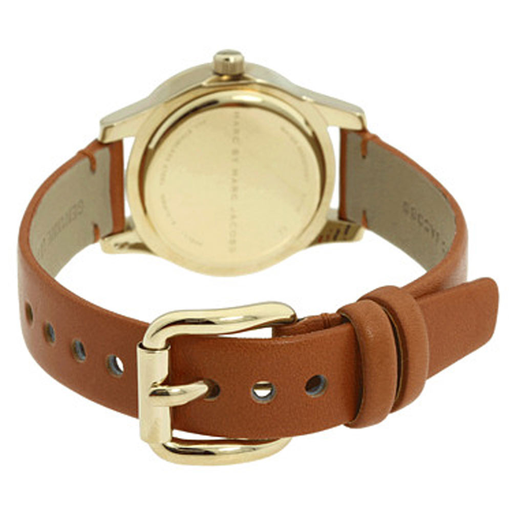 Marc Jacobs Mini Blade White Dial Brown Leather Strap Watch for Women - MBM1219 Buy Now By Marc Jacobs