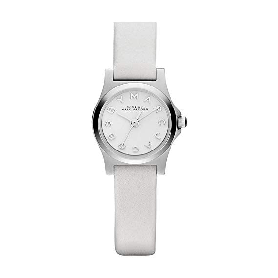 Marc Jacobs Henry Dinky White Dial White Leather Strap Watch for Women - MBM1234 Buy Now By Marc Jacobs