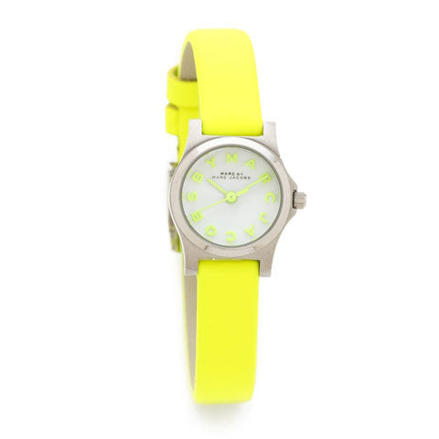 Marc Jacobs Henry White Dial Neon Yellow Rubber Strap Watch for Women - MBM1235 Buy Now By Marc Jacobs