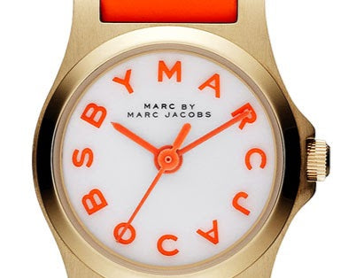 Marc Jacobs Henry Dinky White Dial Orange Leather Strap Watch for Women - MBM1236 Buy Now By Marc Jacobs