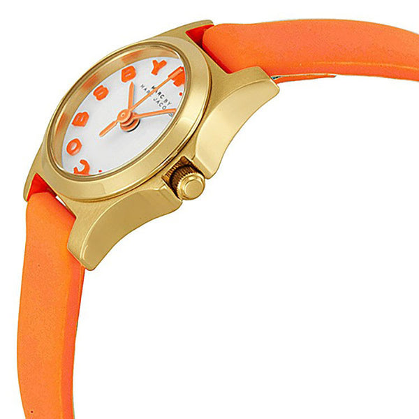 Marc Jacobs Henry Dinky White Dial Orange Leather Strap Watch for Women - MBM1236 Buy Now By Marc Jacobs