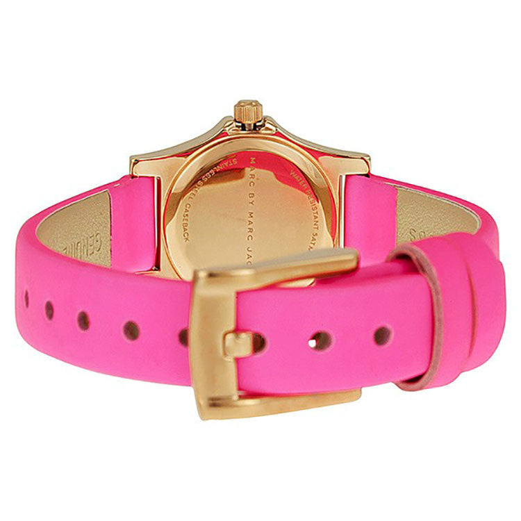 Marc Jacobs Henry White Dial Pink Leather Strap Watch for Women - MBM1237 Buy Now By Marc Jacobs