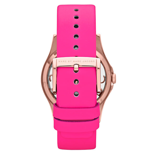Marc Jacobs Henry Skeleton Pink Dial Pink Leather Strap Watch for Women - MBM1243 Buy Now By Marc Jacobs