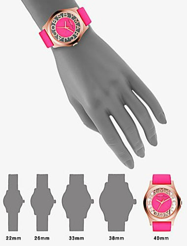 Marc Jacobs Henry Skeleton Pink Dial Pink Leather Strap Watch for Women - MBM1243 Buy Now By Marc Jacobs