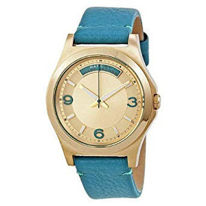 Marc Jacobs Baby Dave Gold Dial Blue Leather Strap Watch for Women - MBM1263 Buy Now By Marc Jacobs