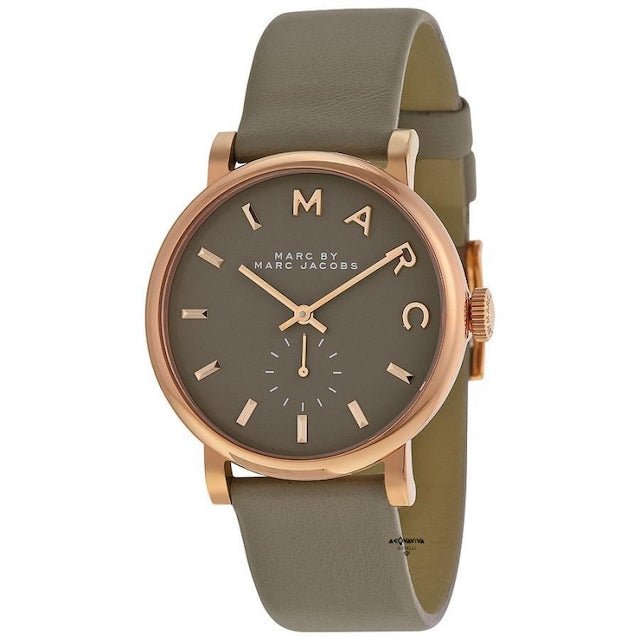 Marc Jacobs Baker Grey Dial Grey Leather Strap Watch for Women - MBM1266 Buy Now By Marc Jacobs