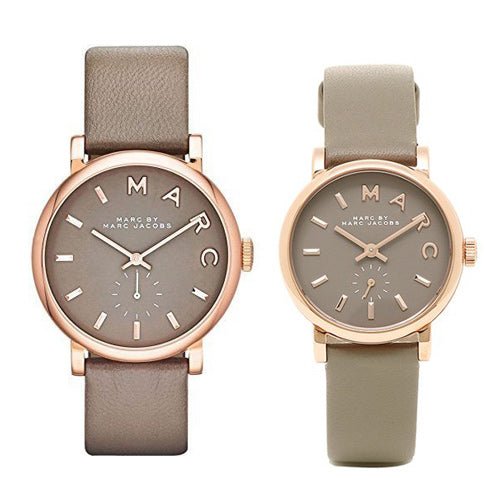 Marc Jacobs Baker Grey Dial Grey Leather Strap Watch for Women - MBM1318 Buy Now By Marc Jacobs