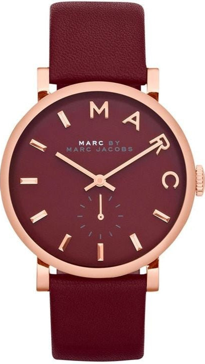 Marc Jacobs Baker Maroon Dial Maroon Leather Strap Watch for Women - MBM1267 Buy Now By Marc Jacobs