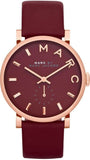 Marc Jacobs Baker Maroon Dial Maroon Leather Strap Watch for Women - MBM1267 Buy Now By Marc Jacobs