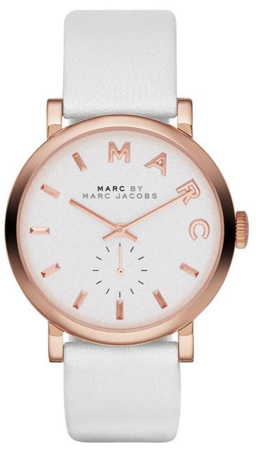 Marc Jacobs Baker White Dial White Leather Strap Watch for Women - MBM1283 Buy Now By Marc Jacobs