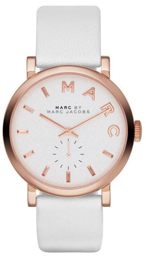 Marc Jacobs Baker White Dial White Leather Strap Watch for Women - MBM1283 Buy Now By Marc Jacobs