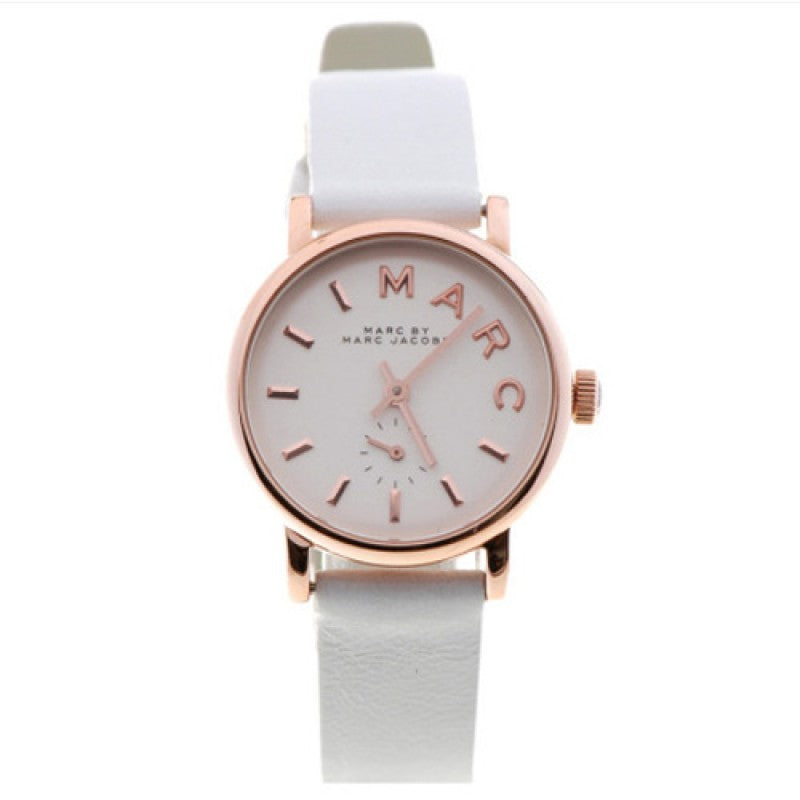 Marc Jacobs Baker White Dial White Leather Strap Watch for Women - MBM1284 Buy Now By Marc Jacobs