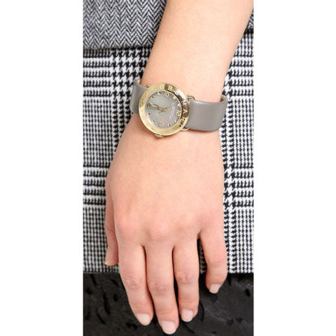 Marc Jacobs Amy Grey Dial Grey Leather Strap Watch for Women - MBM1287 Buy Now By Marc Jacobs